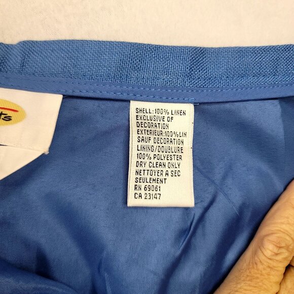 Vintage Talbots Womens Palm Tree Embroidered Blue Irish Linen Pants Size 10 - Picture 4 of 9